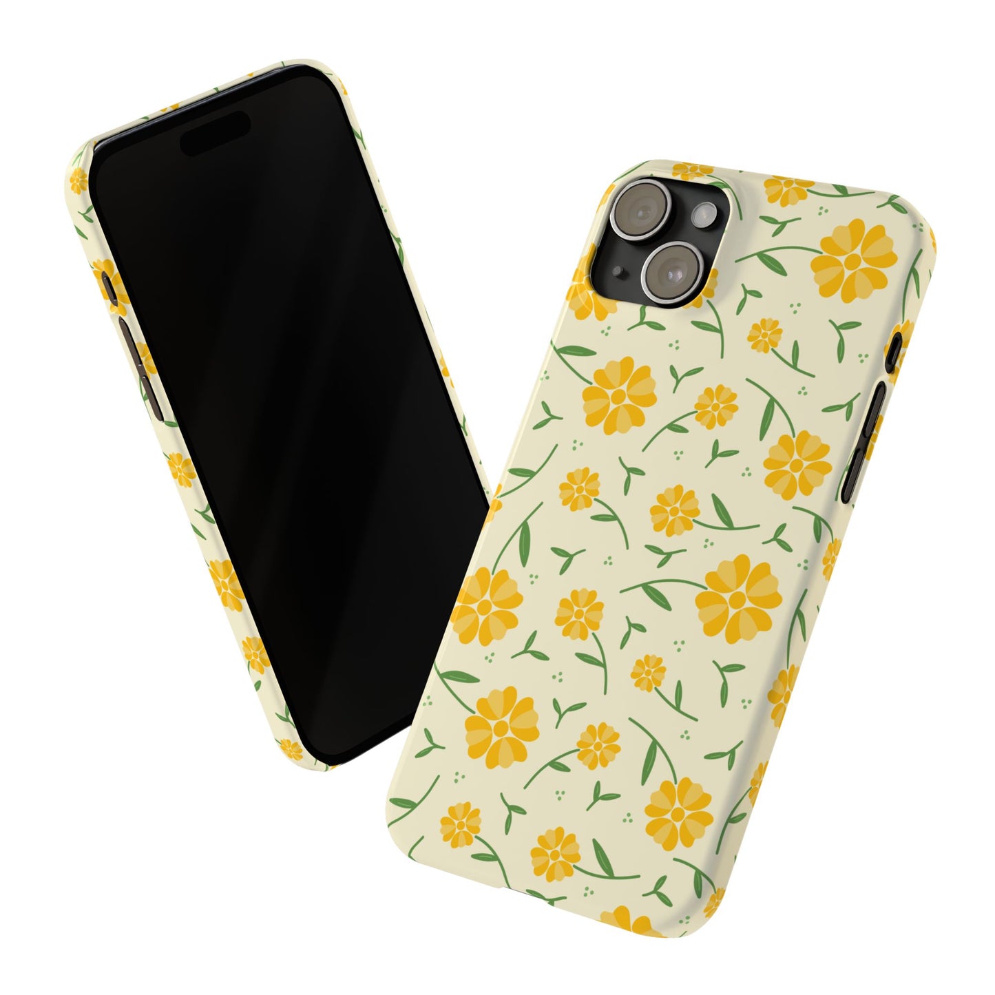 Bright Floral Slim Phone Cases, Summer Accessory, Phone Cover Gifts, Flower Print Cases, Cute Tech Accessories, Nature Lover Gift