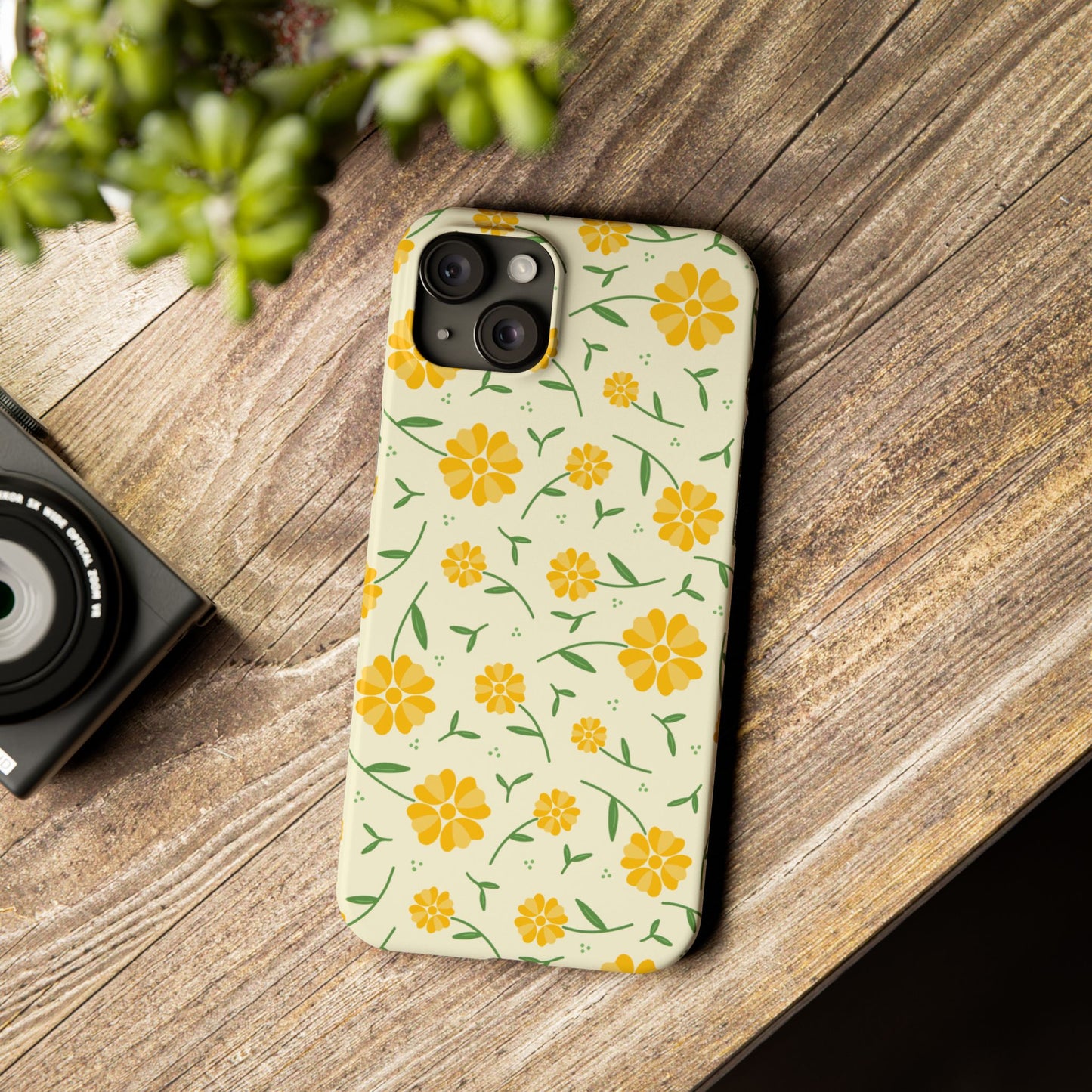 Bright Floral Slim Phone Cases, Summer Accessory, Phone Cover Gifts, Flower Print Cases, Cute Tech Accessories, Nature Lover Gift