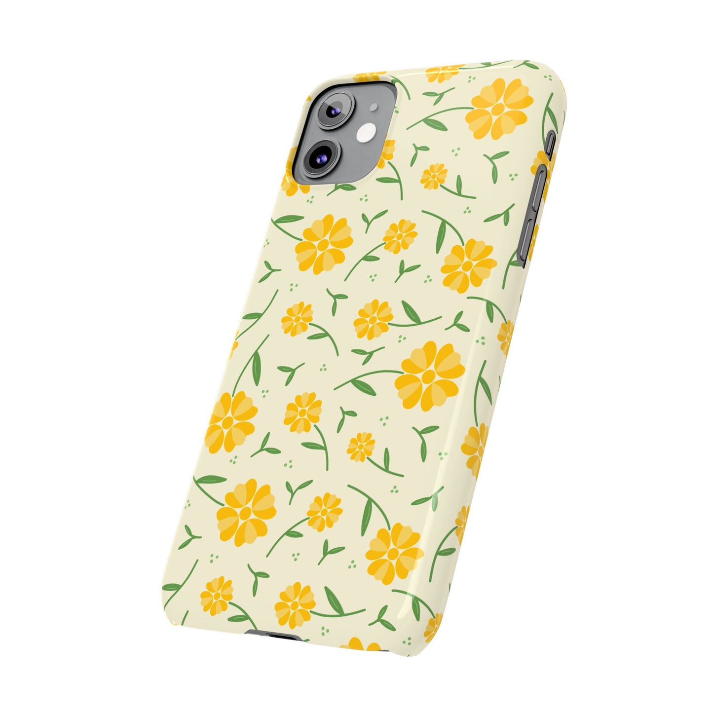 Bright Floral Slim Phone Cases, Summer Accessory, Phone Cover Gifts, Flower Print Cases, Cute Tech Accessories, Nature Lover Gift