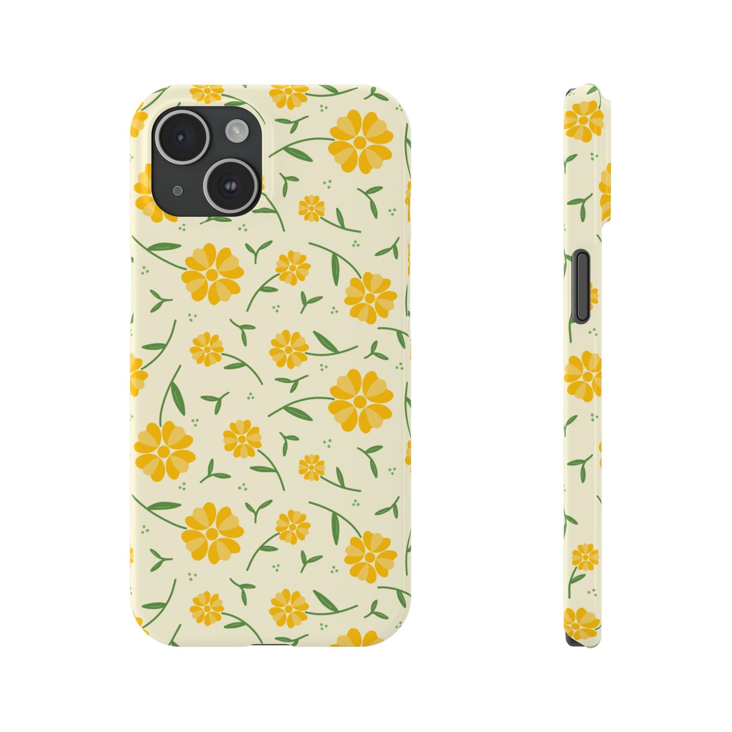 Bright Floral Slim Phone Cases, Summer Accessory, Phone Cover Gifts, Flower Print Cases, Cute Tech Accessories, Nature Lover Gift