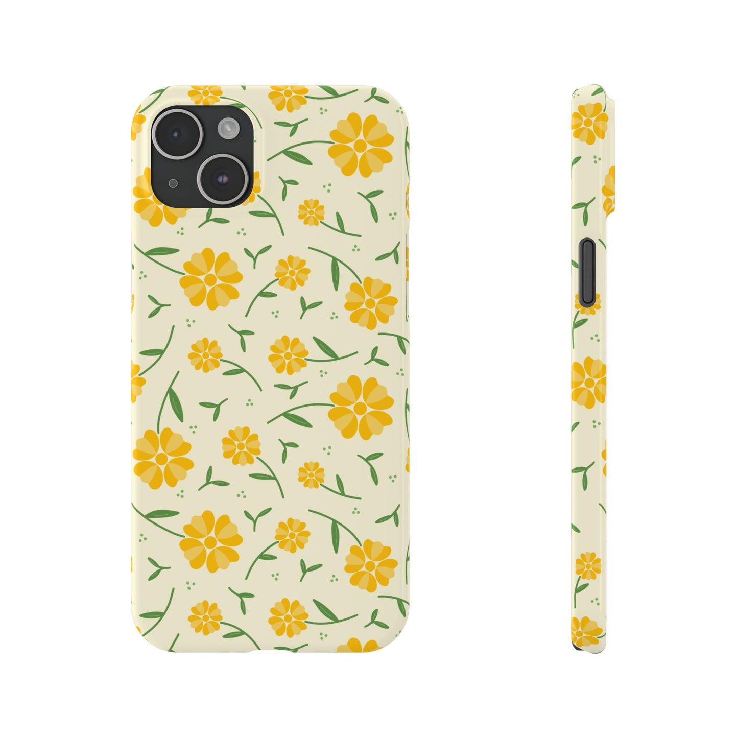 Bright Floral Slim Phone Cases, Summer Accessory, Phone Cover Gifts, Flower Print Cases, Cute Tech Accessories, Nature Lover Gift