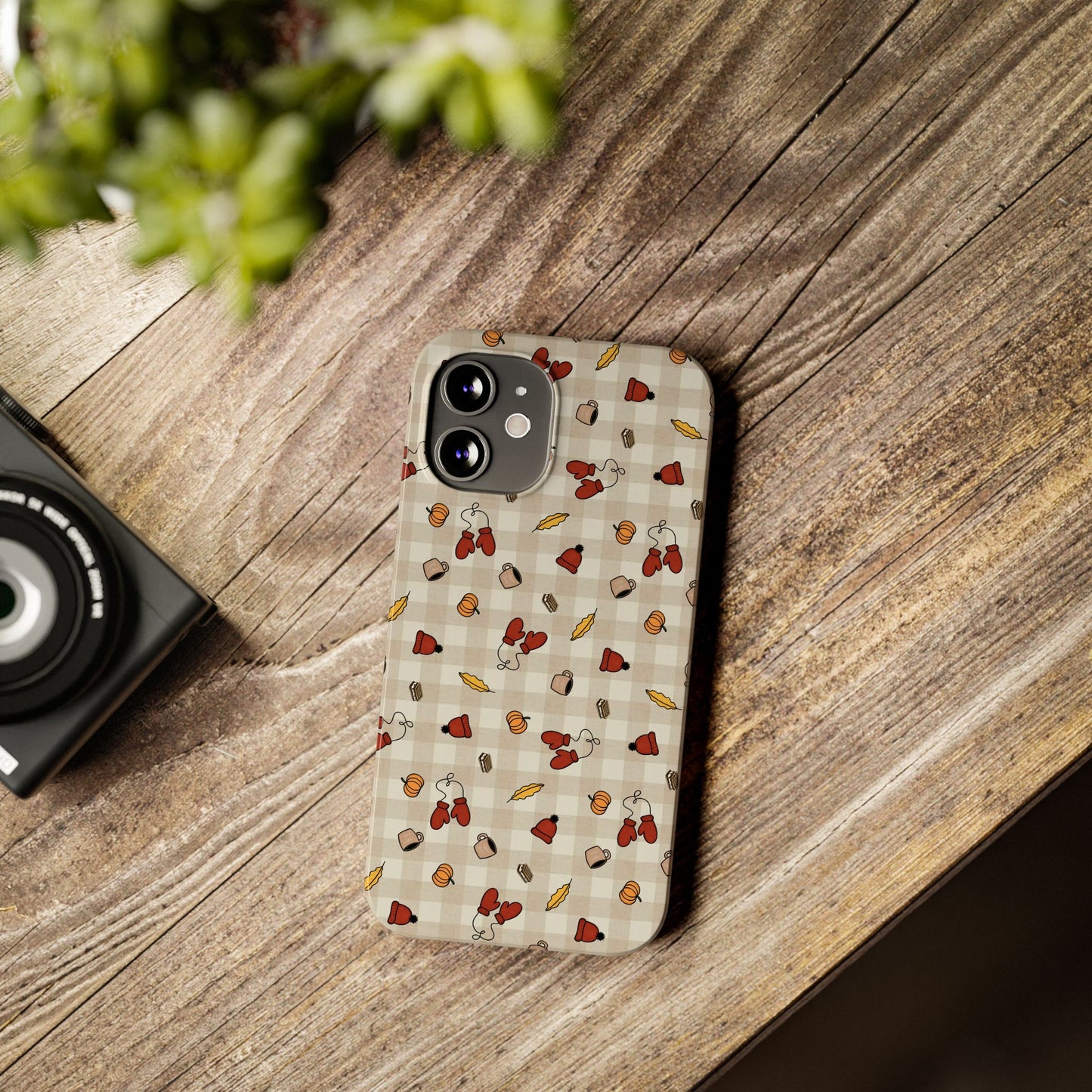 Autumn Leaves Slim Phone Case, Fall Accessories, Cute Phone Cover, Gift for Her, Seasonal Mobile Case