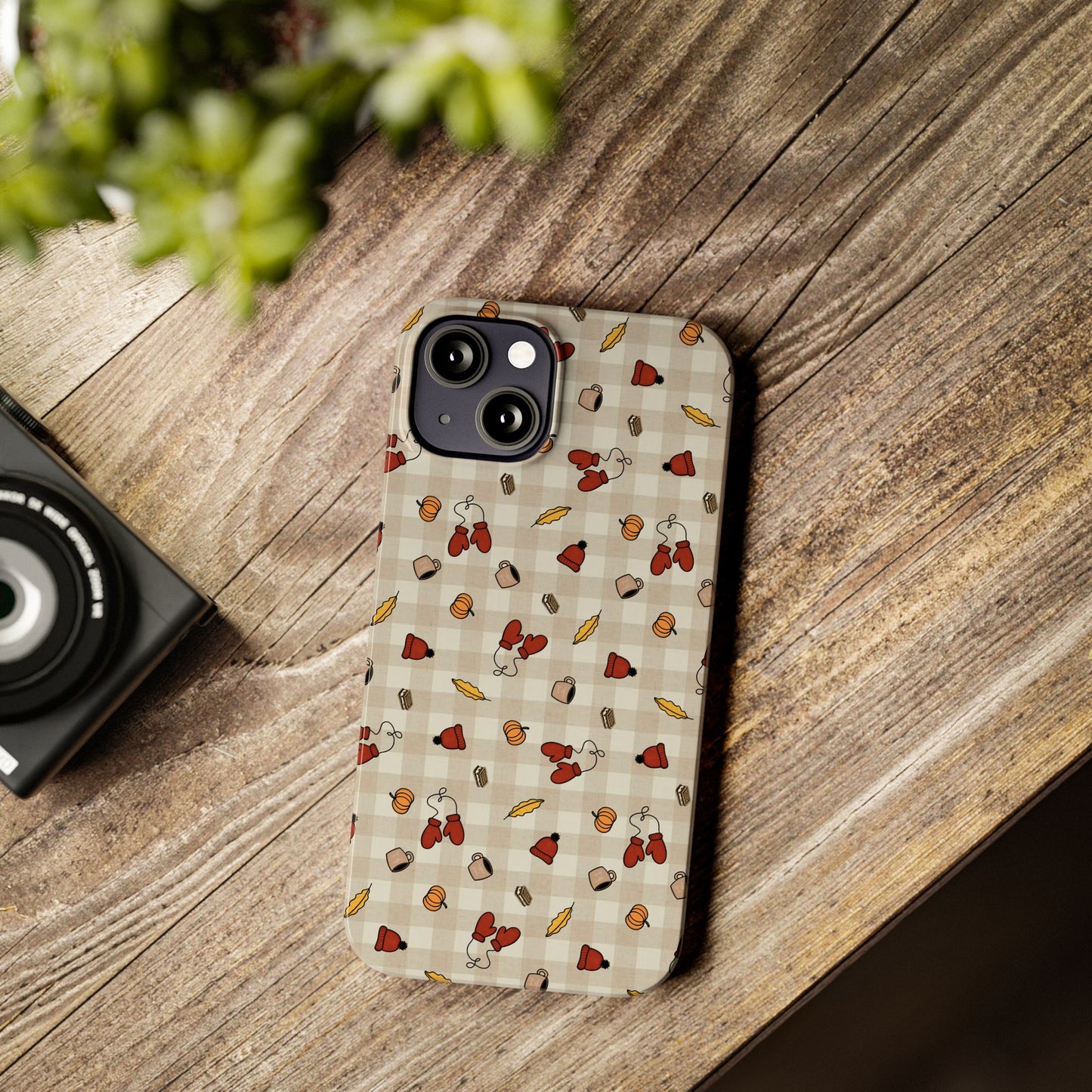Autumn Leaves Slim Phone Case, Fall Accessories, Cute Phone Cover, Gift for Her, Seasonal Mobile Case