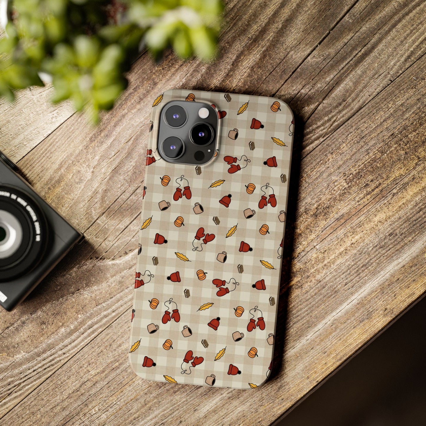 Autumn Leaves Slim Phone Case, Fall Accessories, Cute Phone Cover, Gift for Her, Seasonal Mobile Case