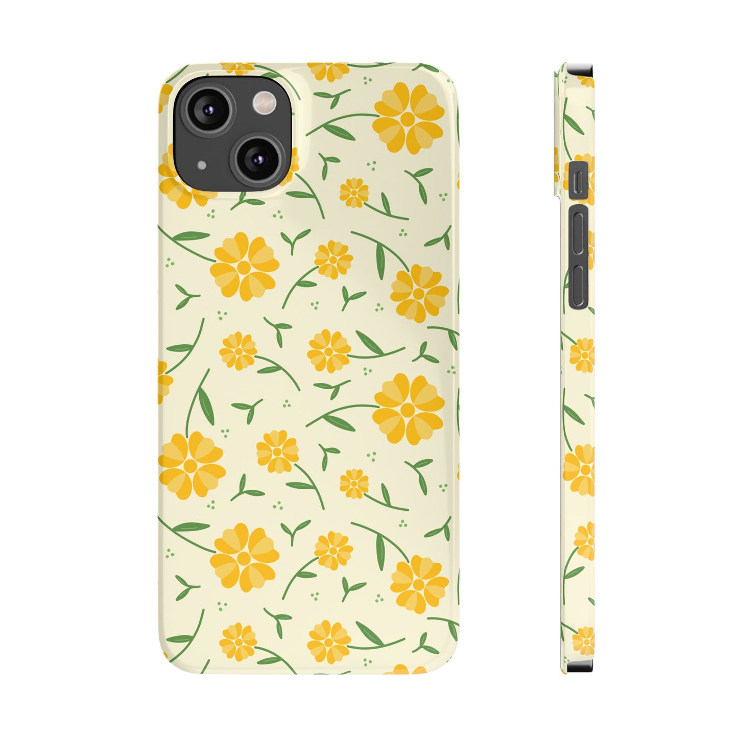 Bright Floral Slim Phone Cases, Summer Accessory, Phone Cover Gifts, Flower Print Cases, Cute Tech Accessories, Nature Lover Gift