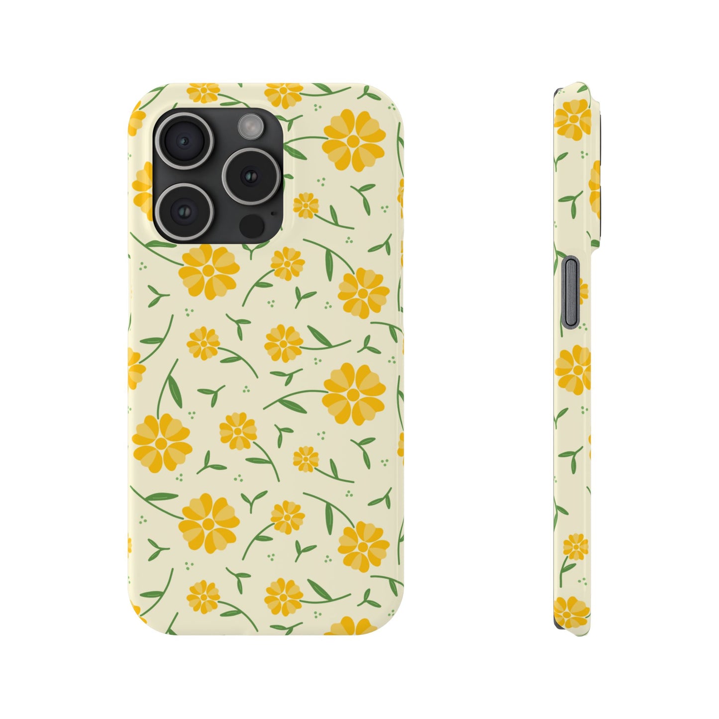 Bright Floral Slim Phone Cases, Summer Accessory, Phone Cover Gifts, Flower Print Cases, Cute Tech Accessories, Nature Lover Gift
