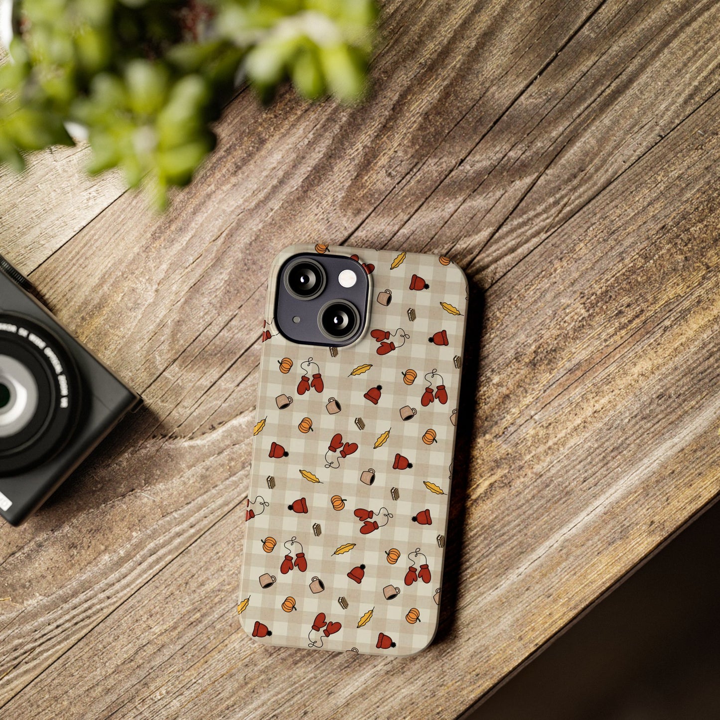 Autumn Leaves Slim Phone Case, Fall Accessories, Cute Phone Cover, Gift for Her, Seasonal Mobile Case