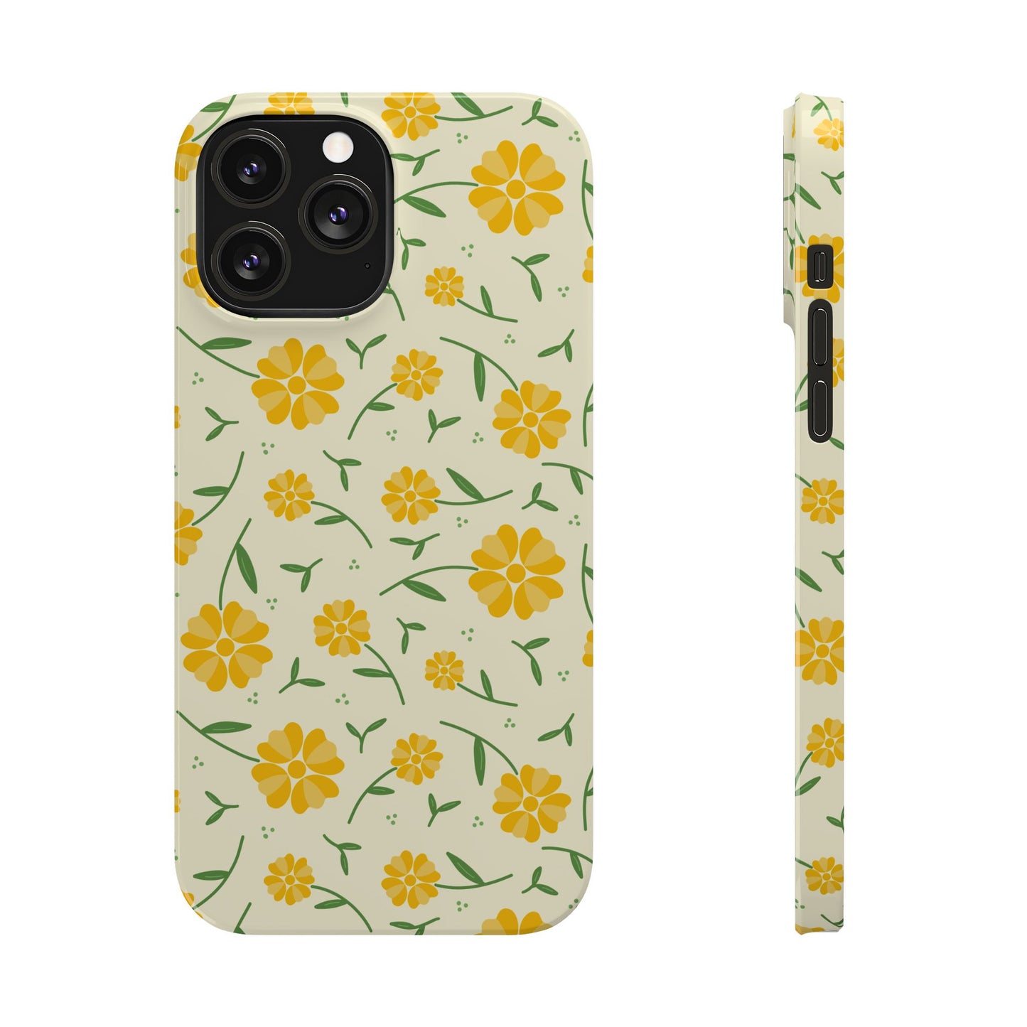 Bright Floral Slim Phone Cases, Summer Accessory, Phone Cover Gifts, Flower Print Cases, Cute Tech Accessories, Nature Lover Gift