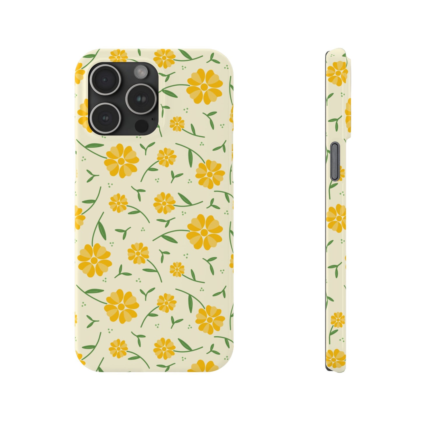Bright Floral Slim Phone Cases, Summer Accessory, Phone Cover Gifts, Flower Print Cases, Cute Tech Accessories, Nature Lover Gift