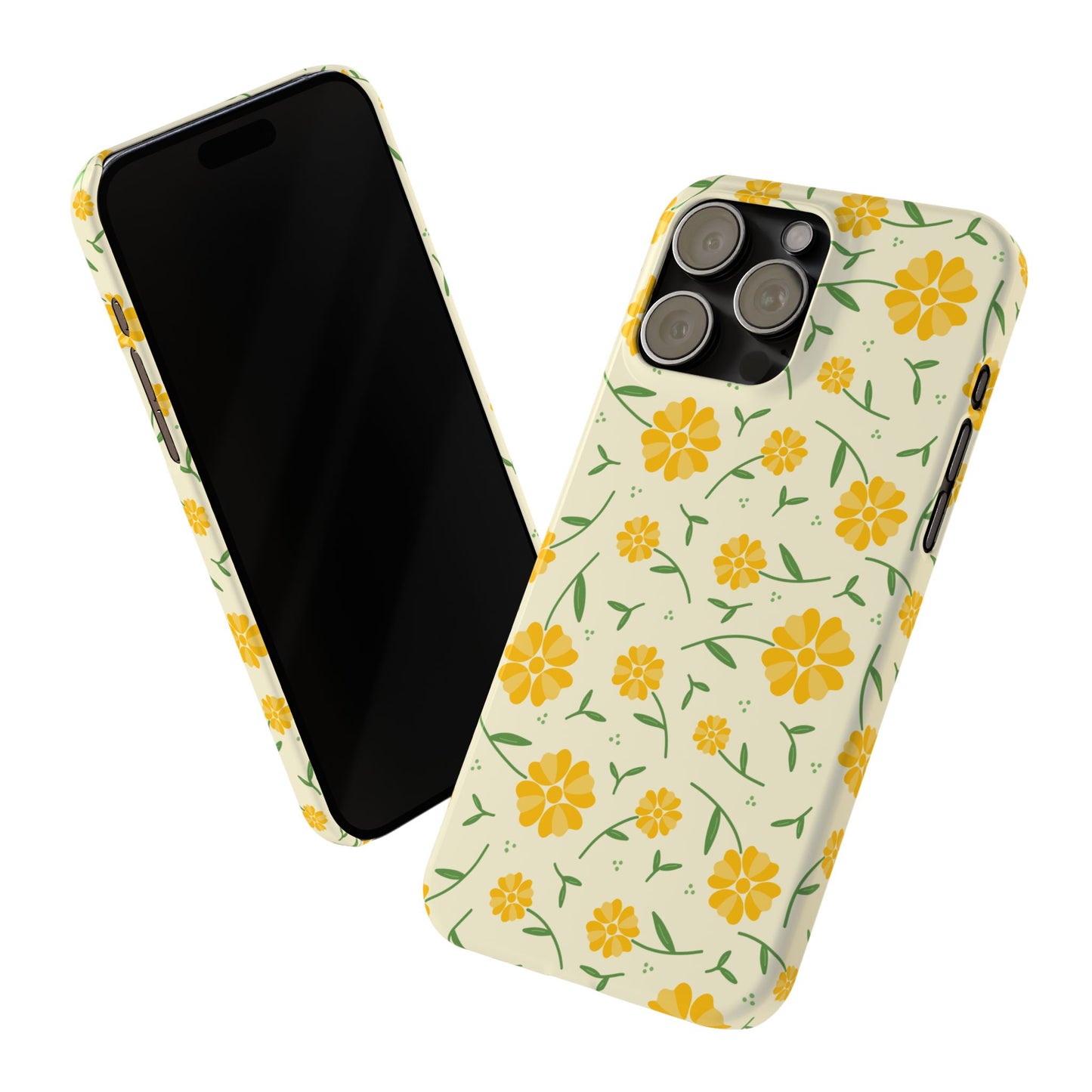Bright Floral Slim Phone Cases, Summer Accessory, Phone Cover Gifts, Flower Print Cases, Cute Tech Accessories, Nature Lover Gift