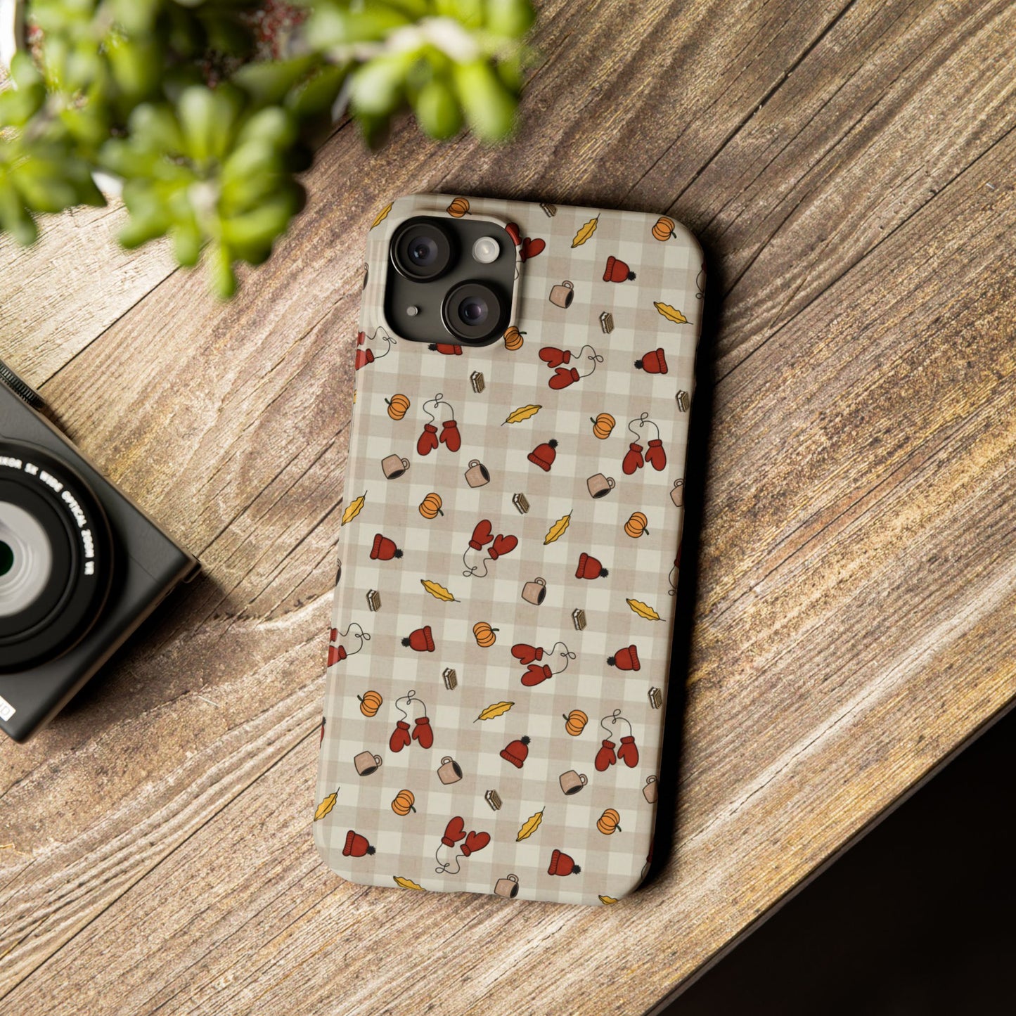 Autumn Leaves Slim Phone Case, Fall Accessories, Cute Phone Cover, Gift for Her, Seasonal Mobile Case