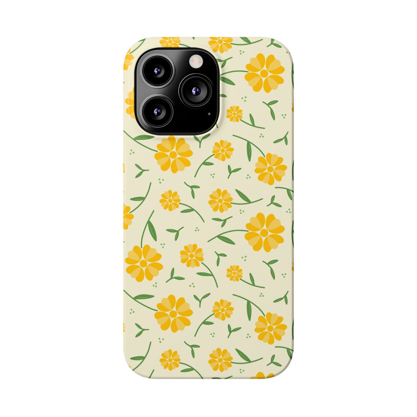 Bright Floral Slim Phone Cases, Summer Accessory, Phone Cover Gifts, Flower Print Cases, Cute Tech Accessories, Nature Lover Gift