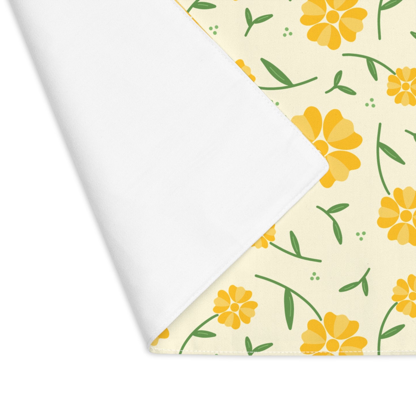 Floral Design Placemat, Yellow Flower Table Mat, Spring Decor, Kitchen or Dining Table Accessory, Perfect for Home, Gifts
