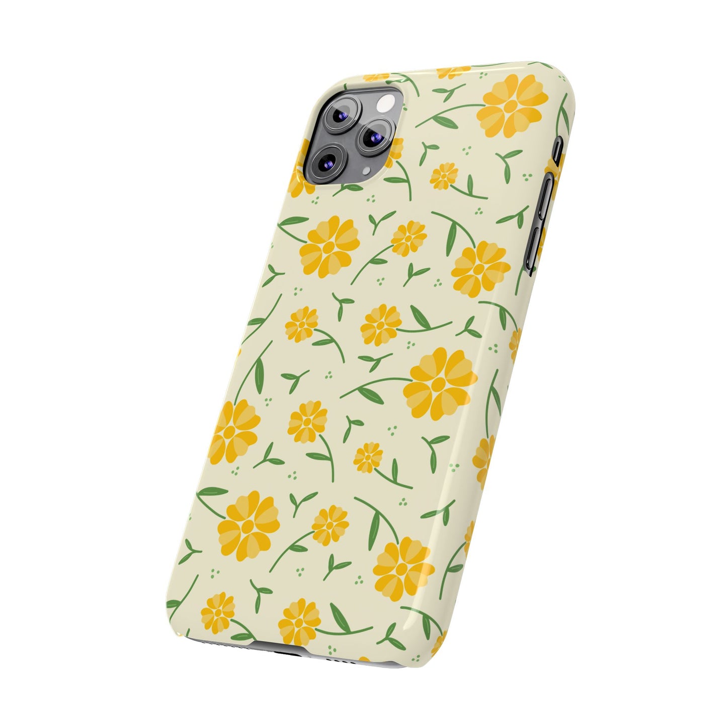 Bright Floral Slim Phone Cases, Summer Accessory, Phone Cover Gifts, Flower Print Cases, Cute Tech Accessories, Nature Lover Gift