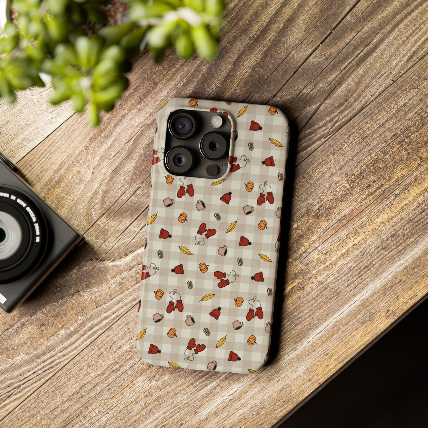 Autumn Leaves Slim Phone Case, Fall Accessories, Cute Phone Cover, Gift for Her, Seasonal Mobile Case