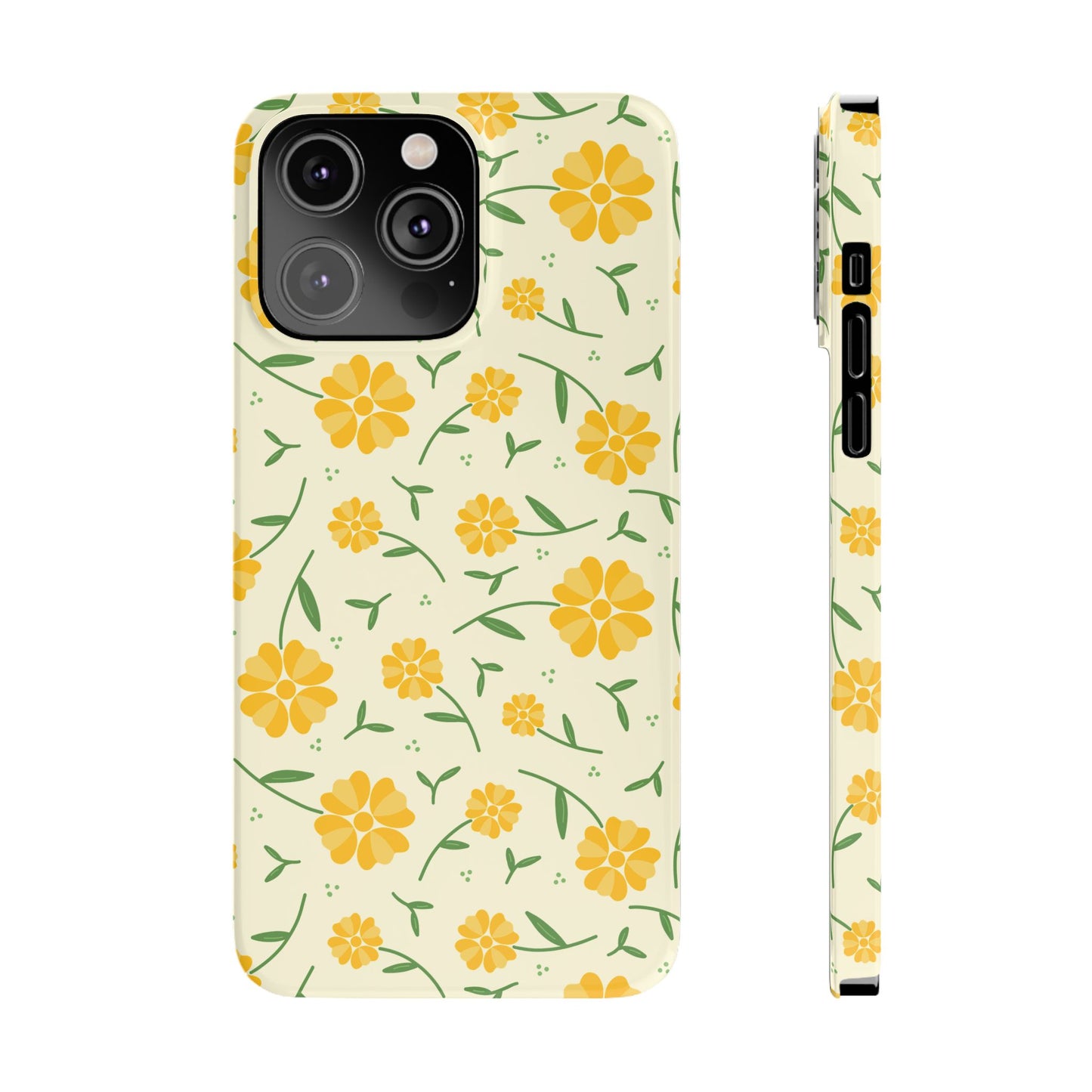 Bright Floral Slim Phone Cases, Summer Accessory, Phone Cover Gifts, Flower Print Cases, Cute Tech Accessories, Nature Lover Gift