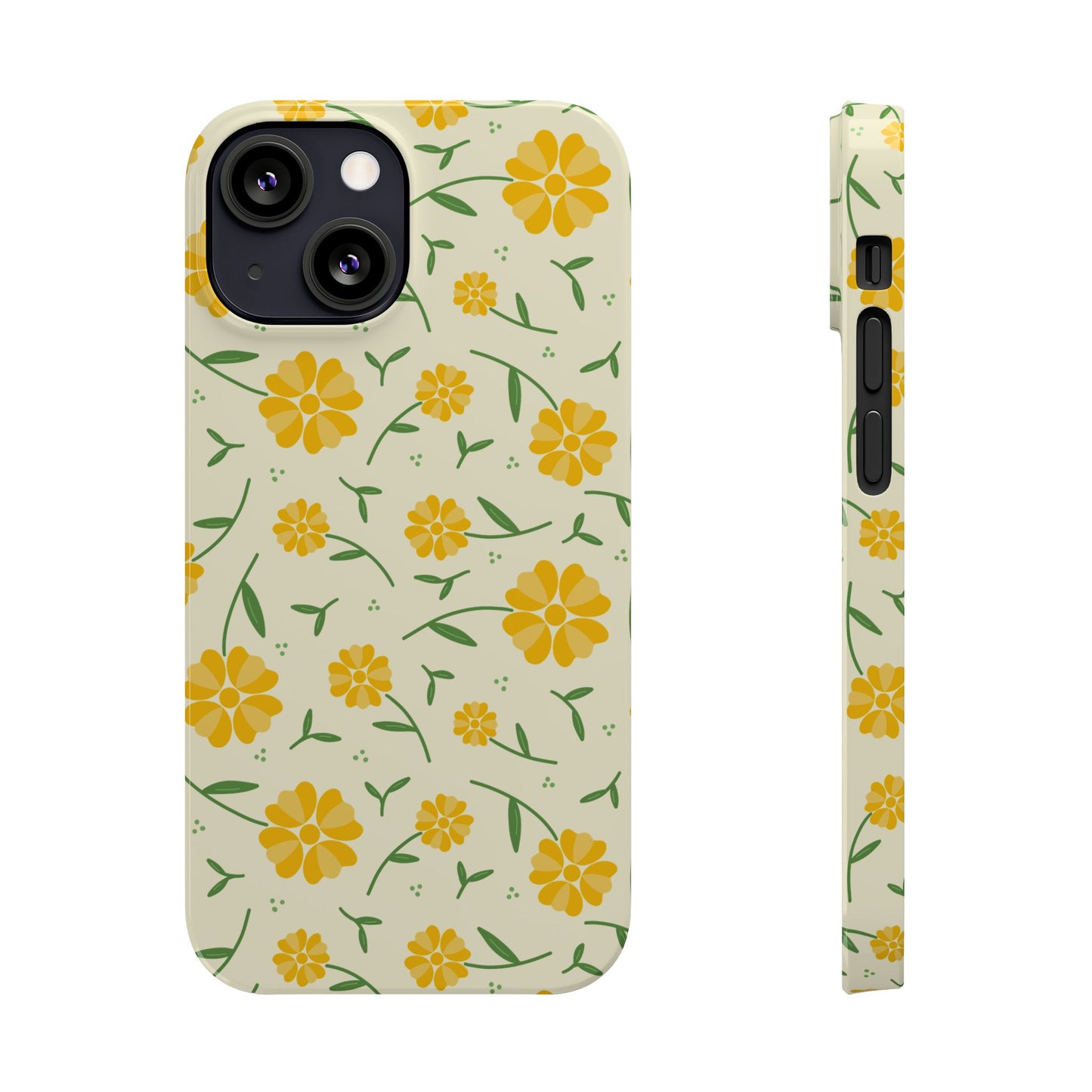 Bright Floral Slim Phone Cases, Summer Accessory, Phone Cover Gifts, Flower Print Cases, Cute Tech Accessories, Nature Lover Gift