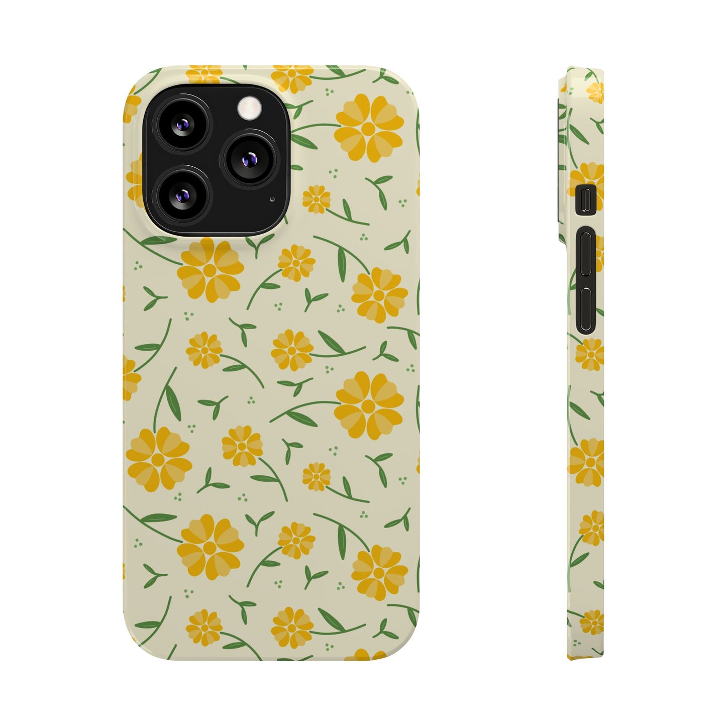 Bright Floral Slim Phone Cases, Summer Accessory, Phone Cover Gifts, Flower Print Cases, Cute Tech Accessories, Nature Lover Gift