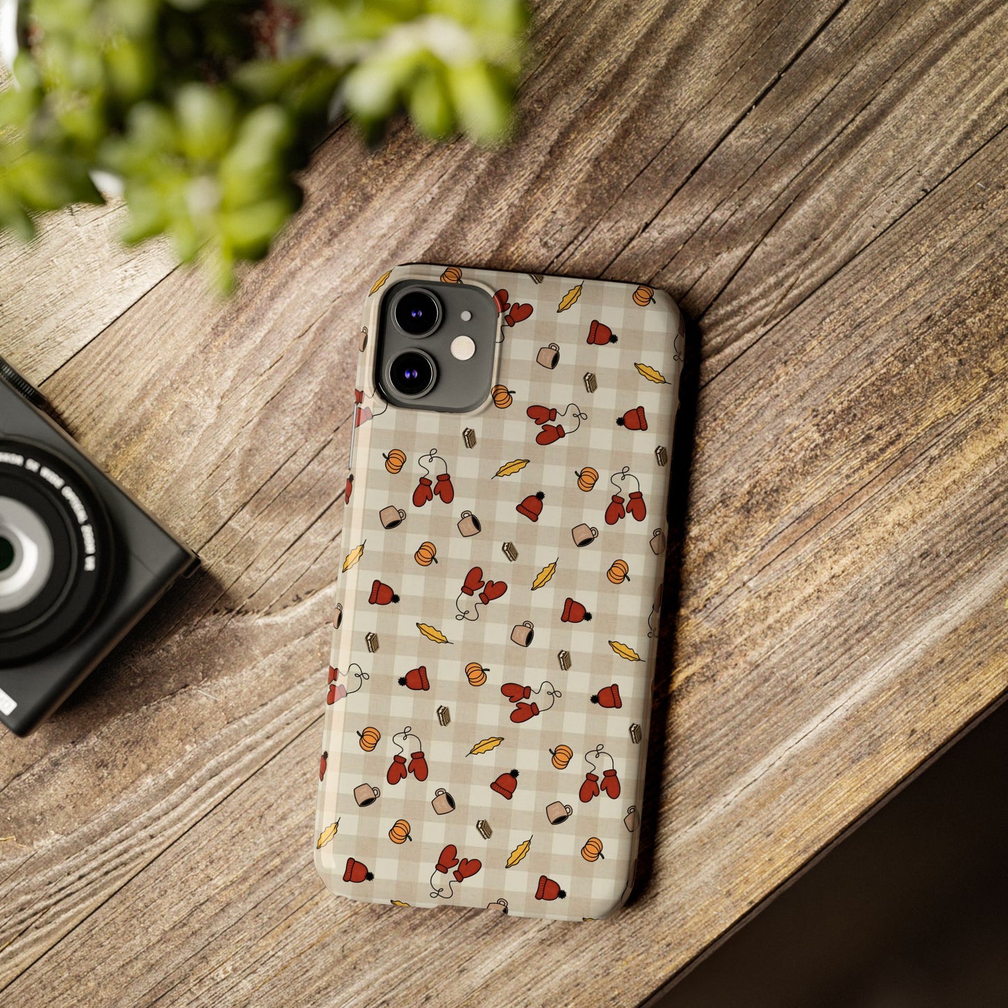 Autumn Leaves Slim Phone Case, Fall Accessories, Cute Phone Cover, Gift for Her, Seasonal Mobile Case