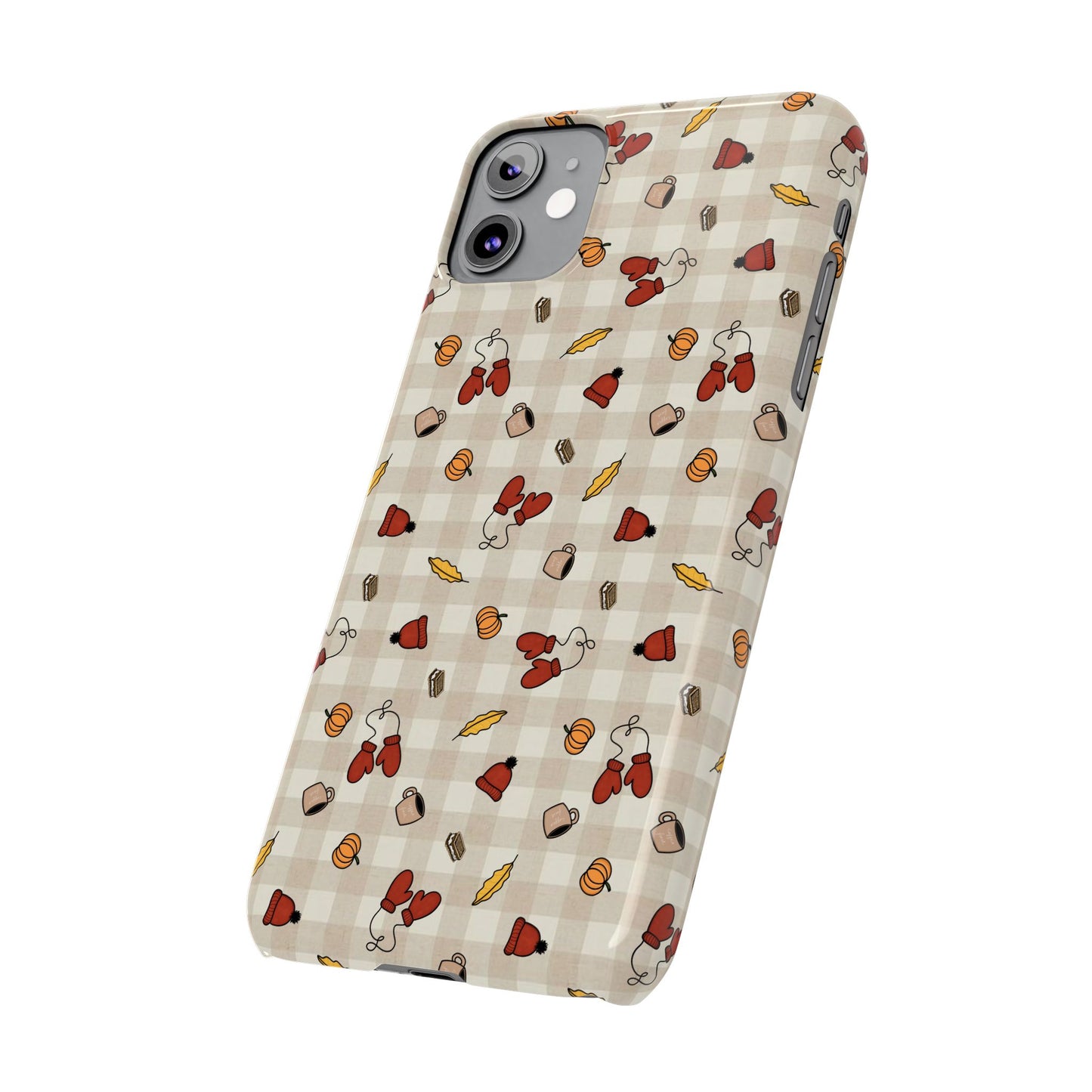 Autumn Leaves Slim Phone Case, Fall Accessories, Cute Phone Cover, Gift for Her, Seasonal Mobile Case