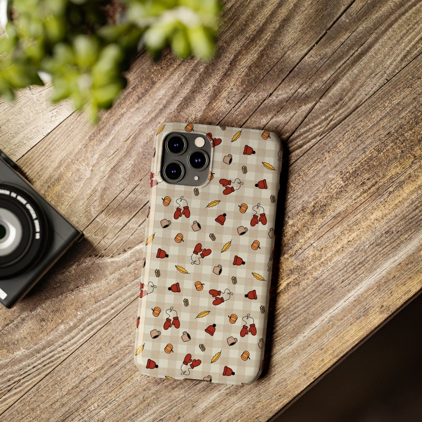 Autumn Leaves Slim Phone Case, Fall Accessories, Cute Phone Cover, Gift for Her, Seasonal Mobile Case