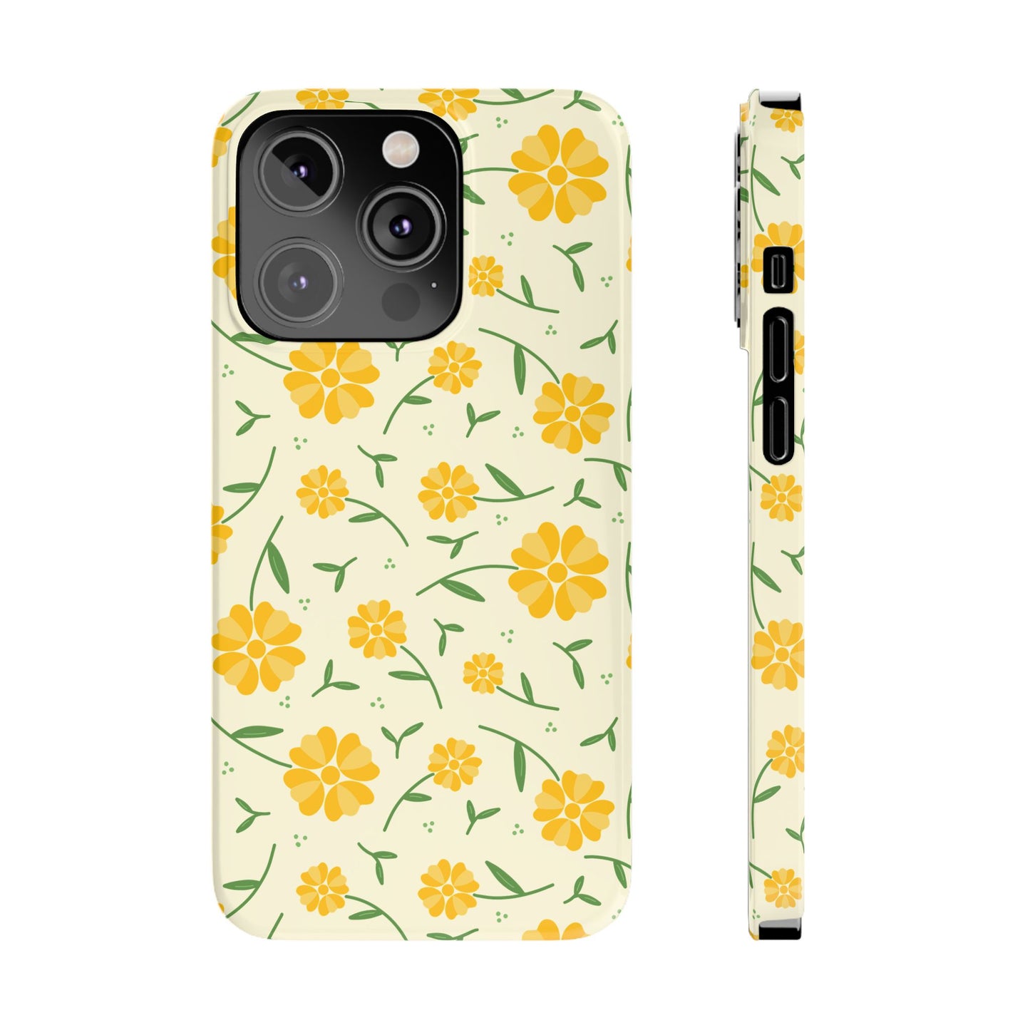 Bright Floral Slim Phone Cases, Summer Accessory, Phone Cover Gifts, Flower Print Cases, Cute Tech Accessories, Nature Lover Gift
