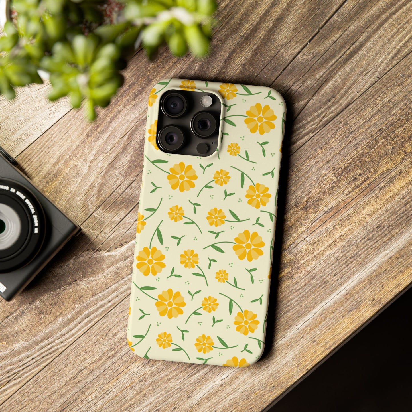 Bright Floral Slim Phone Cases, Summer Accessory, Phone Cover Gifts, Flower Print Cases, Cute Tech Accessories, Nature Lover Gift
