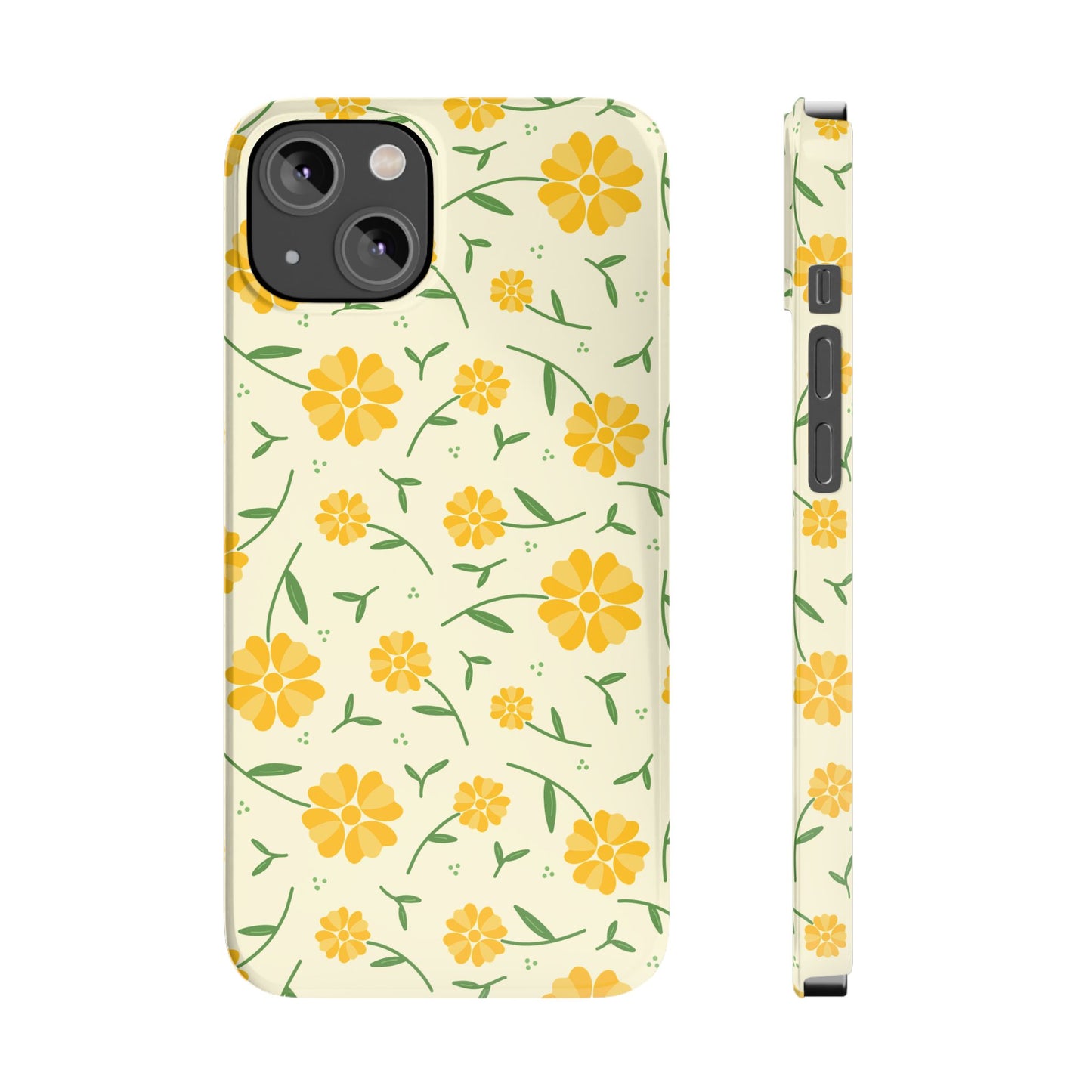 Bright Floral Slim Phone Cases, Summer Accessory, Phone Cover Gifts, Flower Print Cases, Cute Tech Accessories, Nature Lover Gift