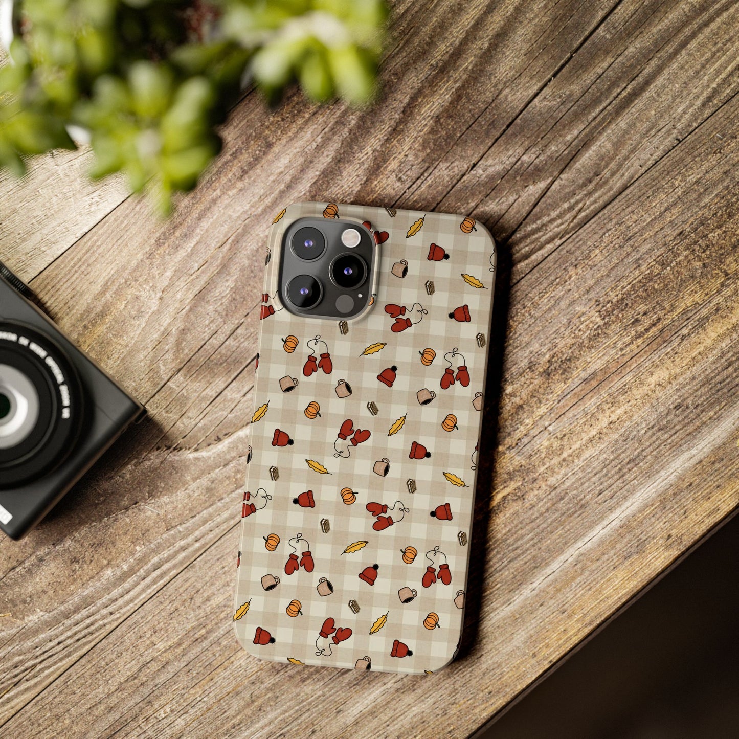 Autumn Leaves Slim Phone Case, Fall Accessories, Cute Phone Cover, Gift for Her, Seasonal Mobile Case