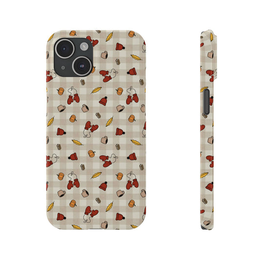 Autumn Leaves Slim Phone Case, Fall Accessories, Cute Phone Cover, Gift for Her, Seasonal Mobile Case