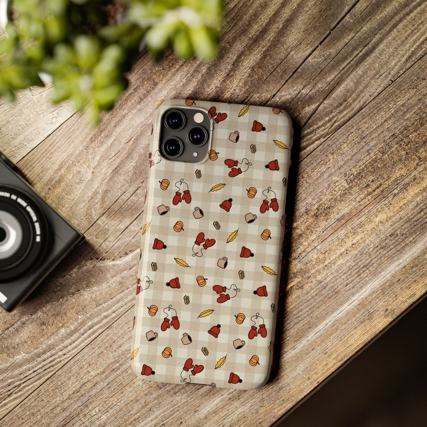 Autumn Leaves Slim Phone Case, Fall Accessories, Cute Phone Cover, Gift for Her, Seasonal Mobile Case