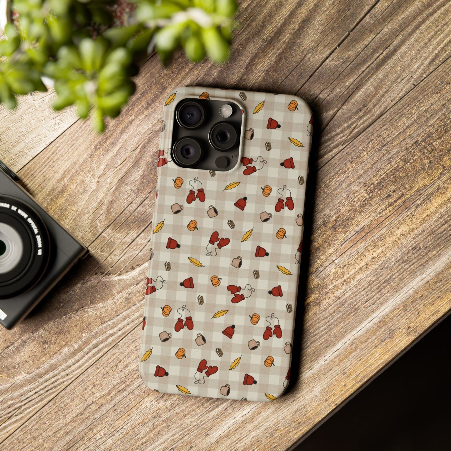 Autumn Leaves Slim Phone Case, Fall Accessories, Cute Phone Cover, Gift for Her, Seasonal Mobile Case