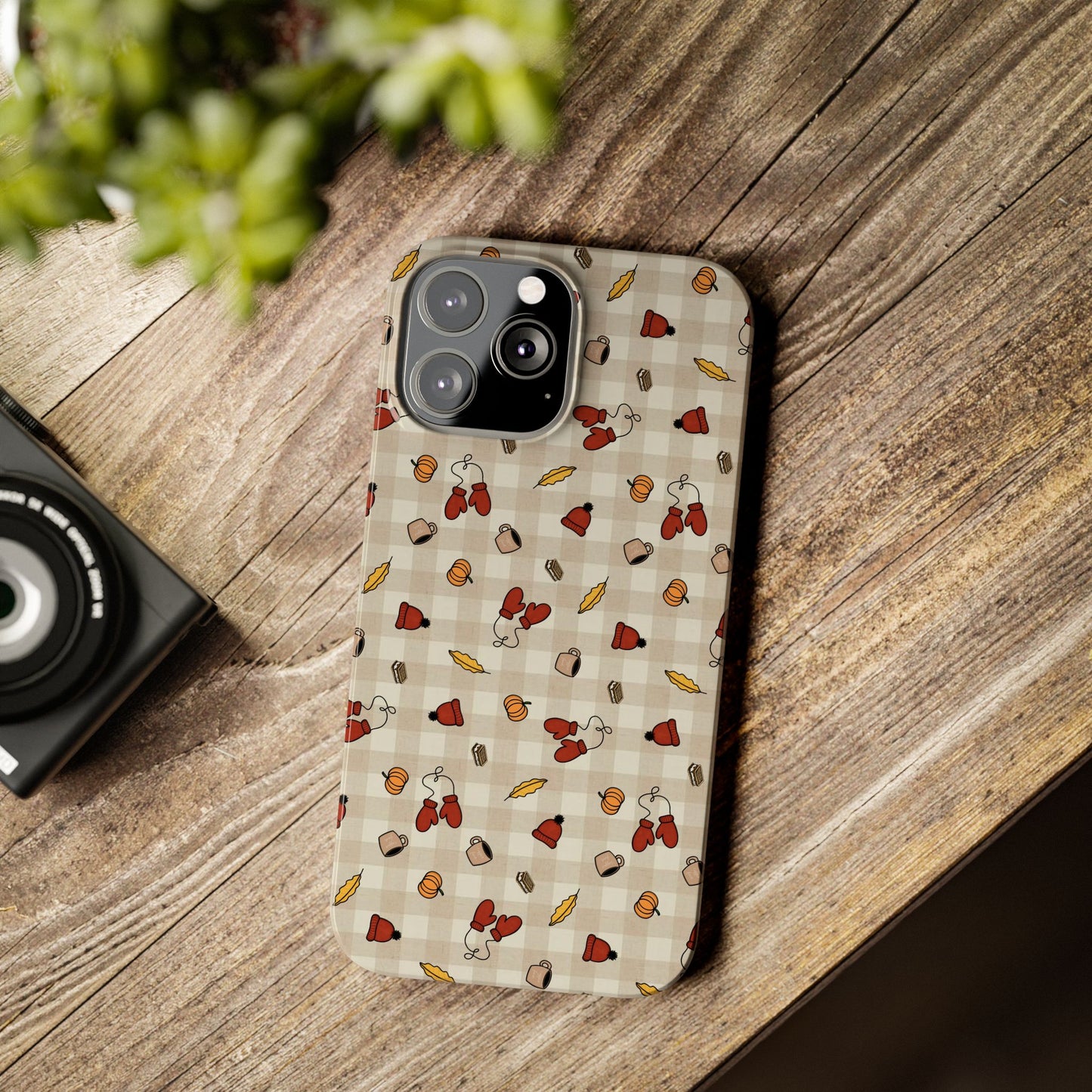 Autumn Leaves Slim Phone Case, Fall Accessories, Cute Phone Cover, Gift for Her, Seasonal Mobile Case
