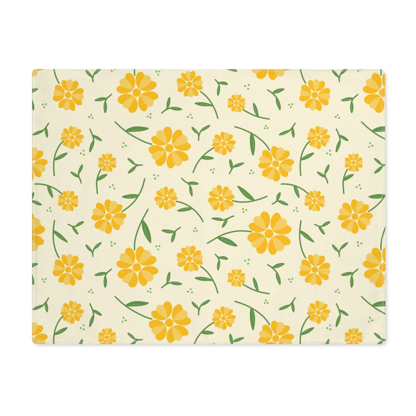 Floral Design Placemat, Yellow Flower Table Mat, Spring Decor, Kitchen or Dining Table Accessory, Perfect for Home, Gifts
