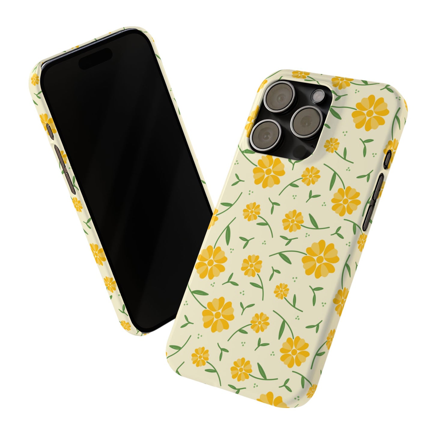 Bright Floral Slim Phone Cases, Summer Accessory, Phone Cover Gifts, Flower Print Cases, Cute Tech Accessories, Nature Lover Gift