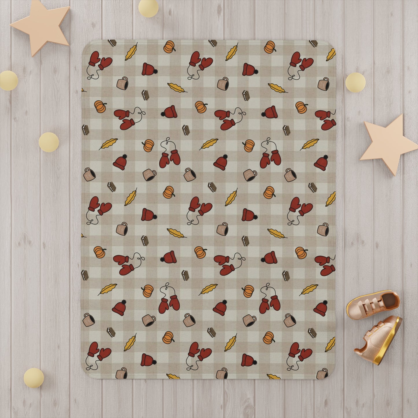 Cozy Autumn Toddler Blanket, Soft Nursery Throw, Fall Decor for Kids, Acorn Print Blanket, Perfect Baby Shower Gift