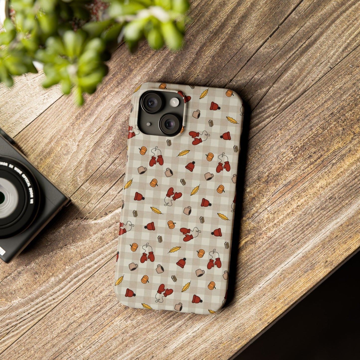 Autumn Leaves Slim Phone Case, Fall Accessories, Cute Phone Cover, Gift for Her, Seasonal Mobile Case