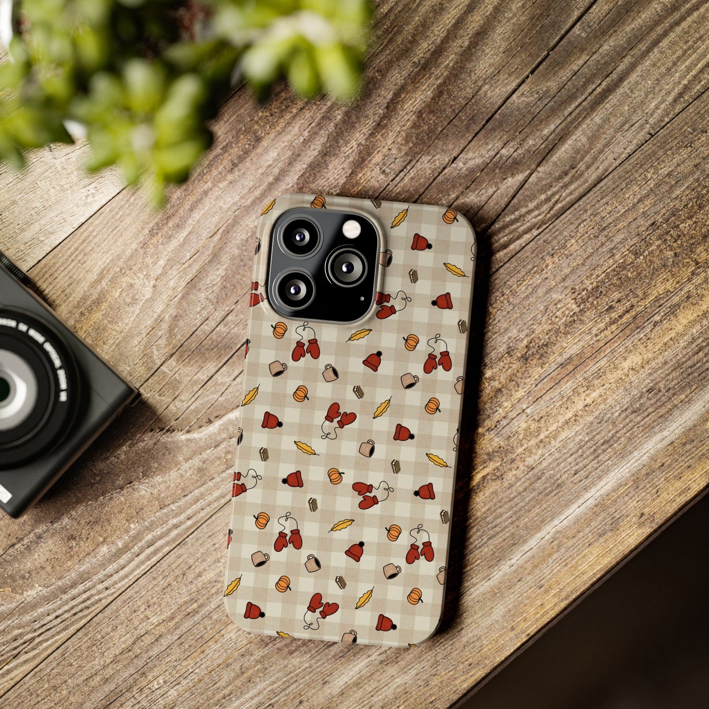Autumn Leaves Slim Phone Case, Fall Accessories, Cute Phone Cover, Gift for Her, Seasonal Mobile Case